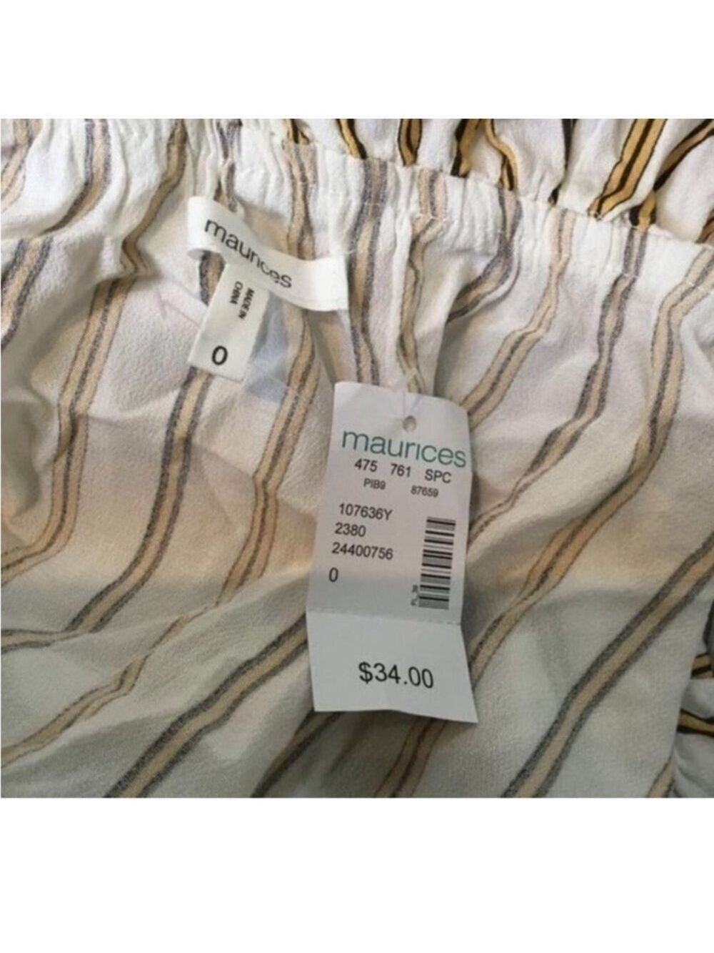 Maurices Striped Ruffle Button-Front Off-Shoulder Top NWT Size Small - Picture 5 of 12